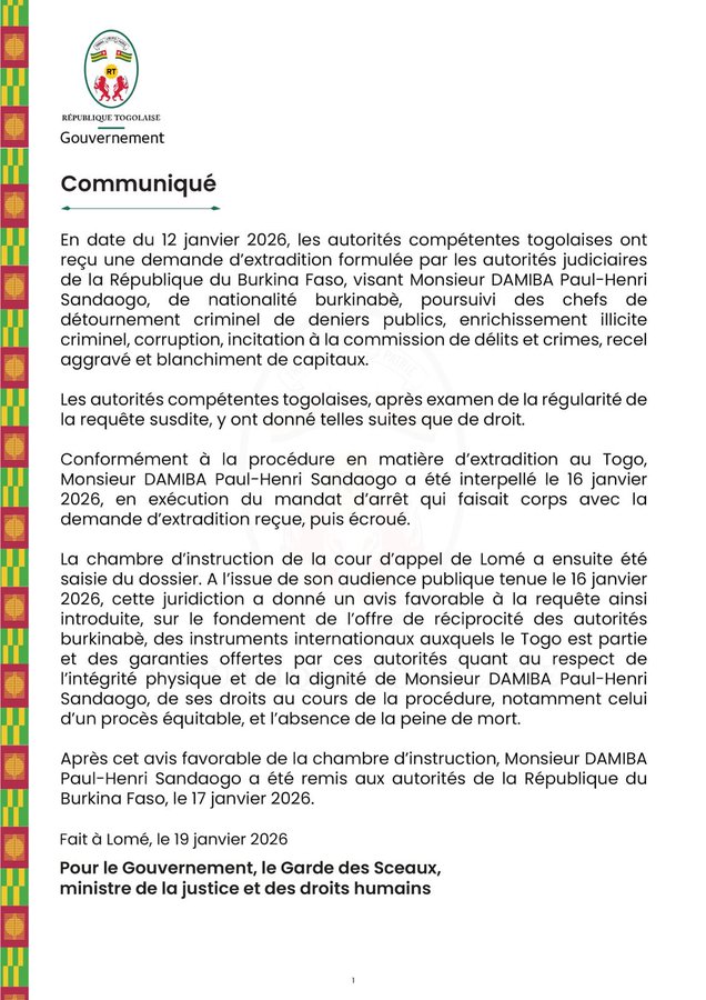 Former Burkina Faso Leader Paul-Henri Damiba Extradited from Togo Over Alleged Coup Plot 3 Former Burkina Faso Leader Paul-Henri Damiba Extradited from Togo Over Alleged Coup Plot