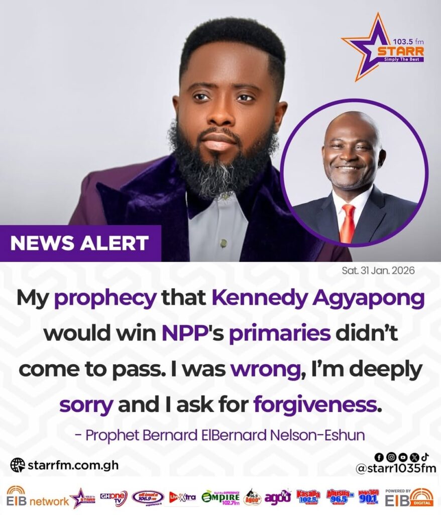 Ghanaian Prophet ElBernard Announces Break from Public Prophecy After Failed NPP Prediction